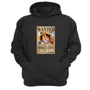 Genérico - Polerón Canguro Luffy Gris Oscuro Talla Xs Unisex