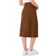 thumbnail image 3 of INSPIRE CHIC Falda Midi de Mezclilla de Cintura Alta para Mujer Falda de Jean Elástica con Abertura Trasera y Bolsillos Marrón M, 3 of 6