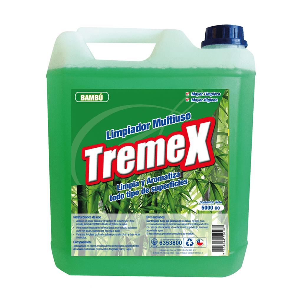 Limpiador De Piso Tremex Aroma Bambú 5 Litros – Brillo Y Frescura Para Todo Tipo De Pisos