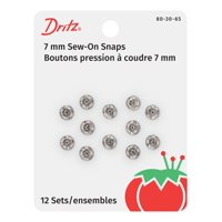 Sew-On Snaps Dritz De Latón Niquelado, Tamaño 3/0, 12 Unidades