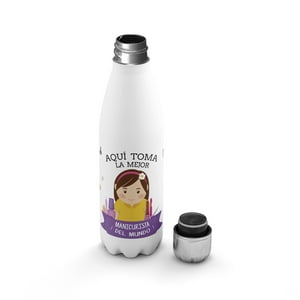 Creango - Botella Agua Termica Aqui Toma La Mejor Manicurista De Acero Inoxidable