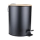 thumbnail image 4 of Cubo De Basura De Madera Con Escalón Abatible Cubo De Revestimiento Extraíble Para Dormitorio Oficina Cocina 5L Negro, 4 of 5