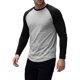 thumbnail image 4 of INSPIRE CHIC Camiseta de Hombre Raglán de Manga Larga Cuello Redondo Casual Camisetas de Béisbol S Gris Claro, 4 of 6