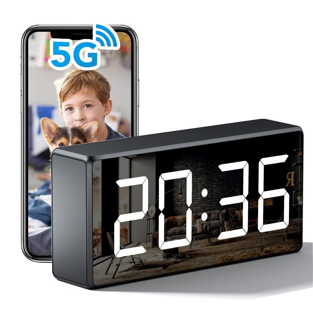 Cámara De Seguridad Interior Usbrmt 4k, Reloj Wifi 5g Con Visión Nocturna