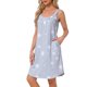 thumbnail image 4 of Vestido de dormir sin mangas con estampado floral para mujeres con bolsillos para ropa de noche cómoda y descanso L Gris Estrellas, 4 of 6