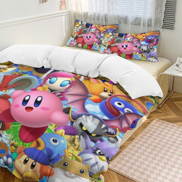 Kirby 3-Piece Bedding Set Soft Warm And Comfortable Soft Bed Set for Bedroom