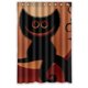 thumbnail image 1 of Cortina de ducha de Halloween con diseño de gato negro, luna y árbol, con ganchos, tamaño 48 x 72 pulgadas, 1 of 3