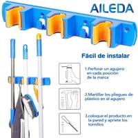 Rack Organizador Escobas Aileda Colgador De Escobas Soporte Escobas Color Azul