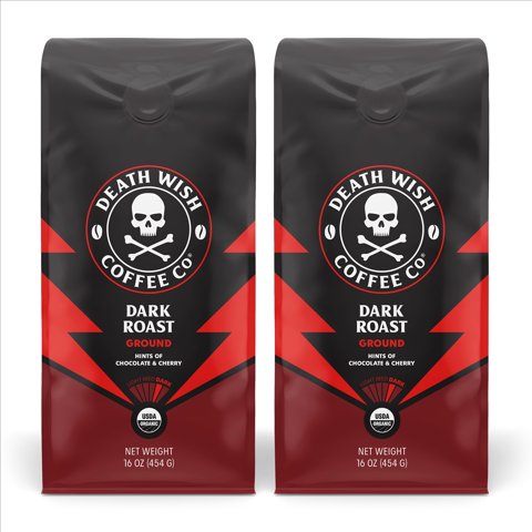 Death Wish Coffee - Café Molido De Tueste Oscuro Death Wish 454G Paquete De 2 Orgánico