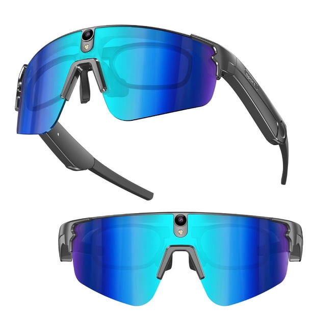 Gafas Inteligentes con IA 1080P Cámara 8MP, Traducción en Tiempo Real, Bluetooth 5.4, Uso Deportivo y Profesional - Azul