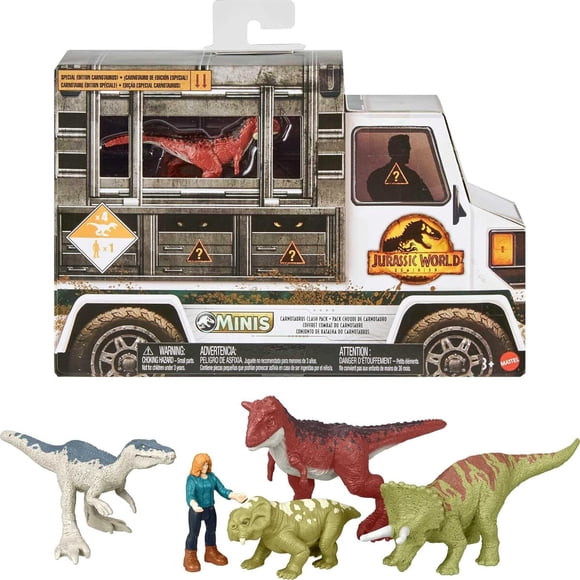 Pack 5 Figuras Mini Mattel Jurassic World Dominion Carnotaurus
