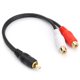 thumbnail image 1 of Cable adaptador en Y JSJ RCA (M) a 2 RCA (F) de audio estéreo, 1 of 7