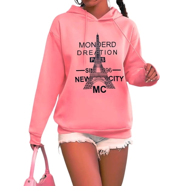 Poleron Mujer Invierno Con Gorro Forro Polar City 1726