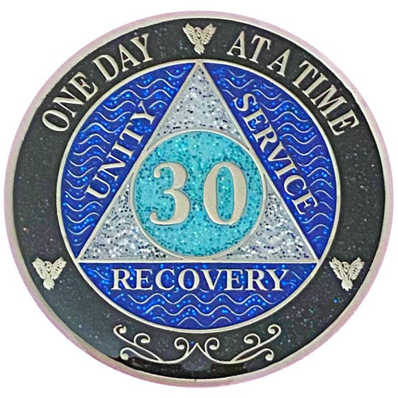 Medalla de Recuperación Simply Minimal 30 Años con Purpurina