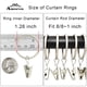 thumbnail image 3 of Anillas para cortinas con clips AMZSEVEN, paquete de 40 unidades, 3,2 cm de diámetro interior, 3 of 8