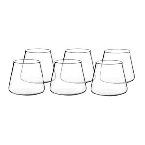 Set 6 Vasos De Vidrio Estilo Japonés 320 Ml Simplit Blanco