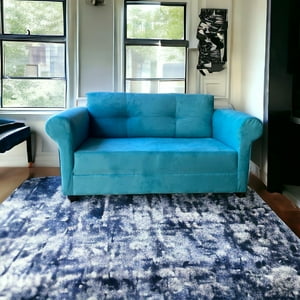 Muebles Barcelona - Sofa 2 Cuerpos Barcelona Felpa Turquesa
