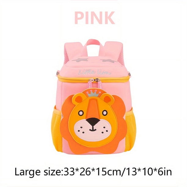 Kindergarten Elementary School Cartoon Schoolbag Boys Girls Cute Lion Backpack Waterproof Lightweight Large Capacity Spine Protection Schoolbag School Season Gift
