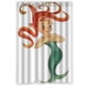 thumbnail image 1 of Cortina de ducha de sirena favorita, juego de cortina de baño con ganchos, tamaño 48 x 72 pulgadas, 1 of 3