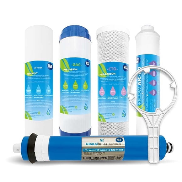 Juego de filtros para agua de ósmosis inversa Natural Pure 75 GPD de 5 etapas
