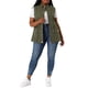 thumbnail image 4 of Agnes Orinda Chaquetas de Chaleco sin Mangas con Anorak de Talla Grande para Mujer con Cremallera, Botón y Cintura con Cordón 3X Verde Militar, 4 of 9