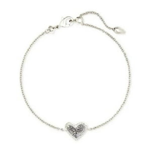 Desconocida - Kendra Scott Ari Heart Link Chain Bracelet For Women Fashion Jewelry Rhodiumplated Platinum Drusy 4217710132