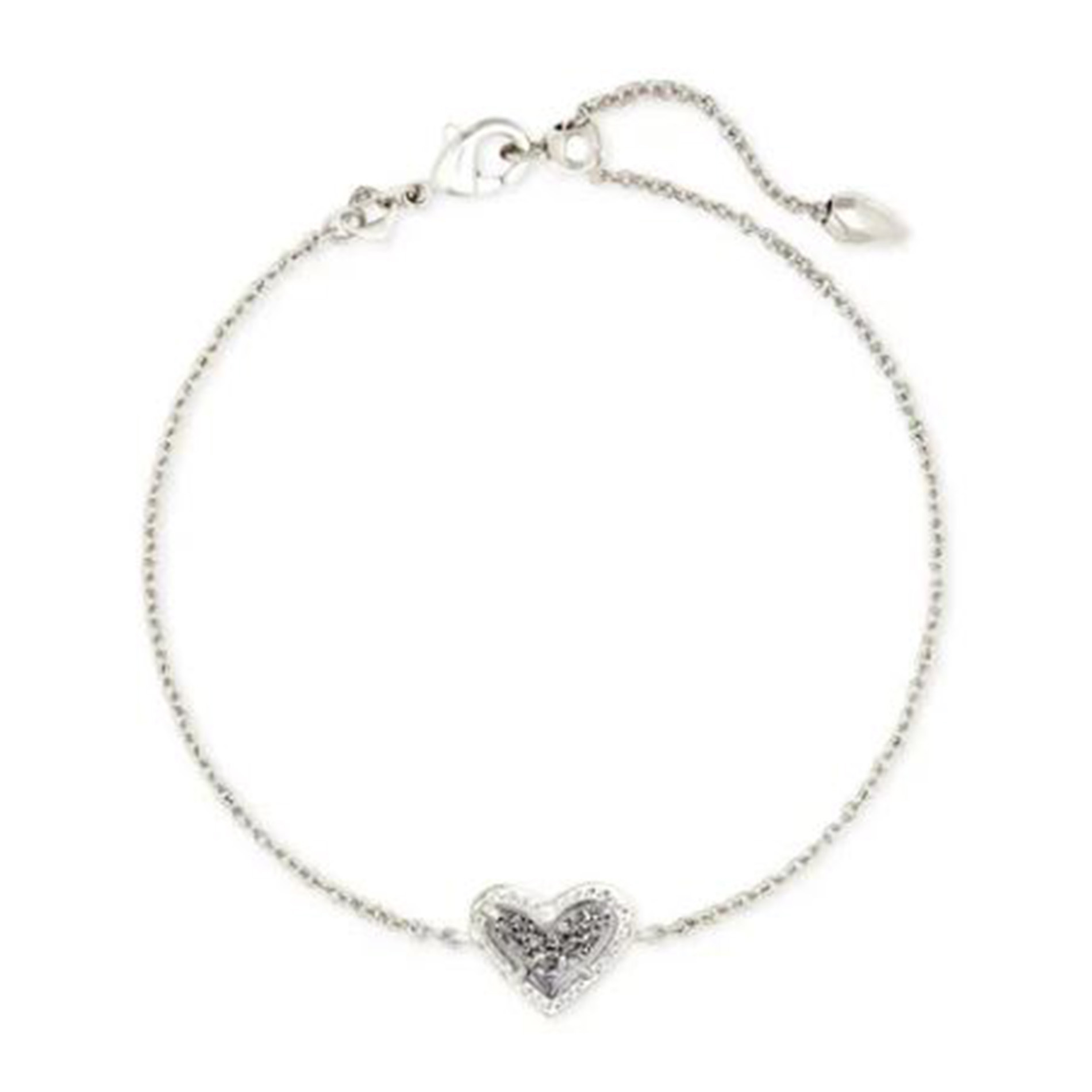 Desconocida - Kendra Scott Ari Heart Link Chain Bracelet For Women Fashion Jewelry Rhodiumplated Platinum Drusy 4217710132