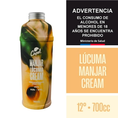 Cóctel Manjar Lúcuma Cream 12° Botella 700 Ml Capel