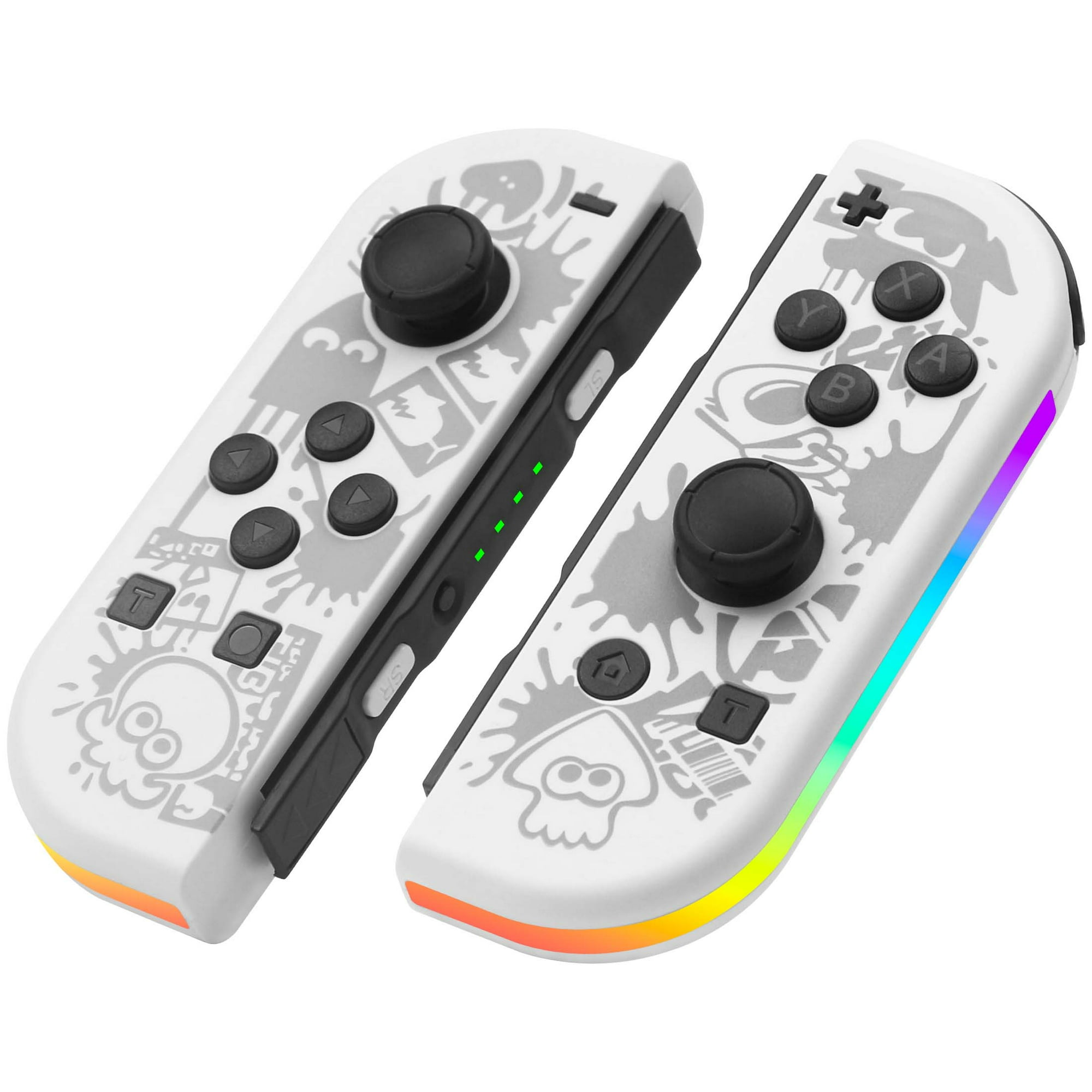 Genérico - Control Inalámbrico De Juego Para Nintendo Switch, Joypad Con Iluminación Y Función Turbo, Color Blanco