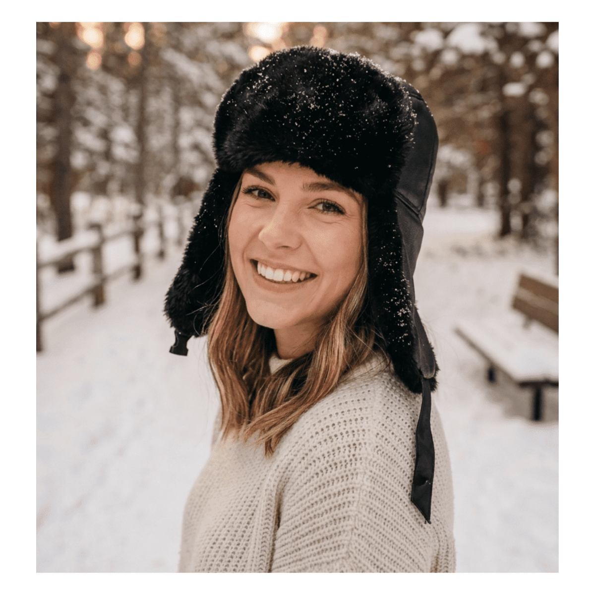 Genérico - Gorro De Invierno Tipo Ushanka Ruso En Cuero Negro Y Piel Sintética