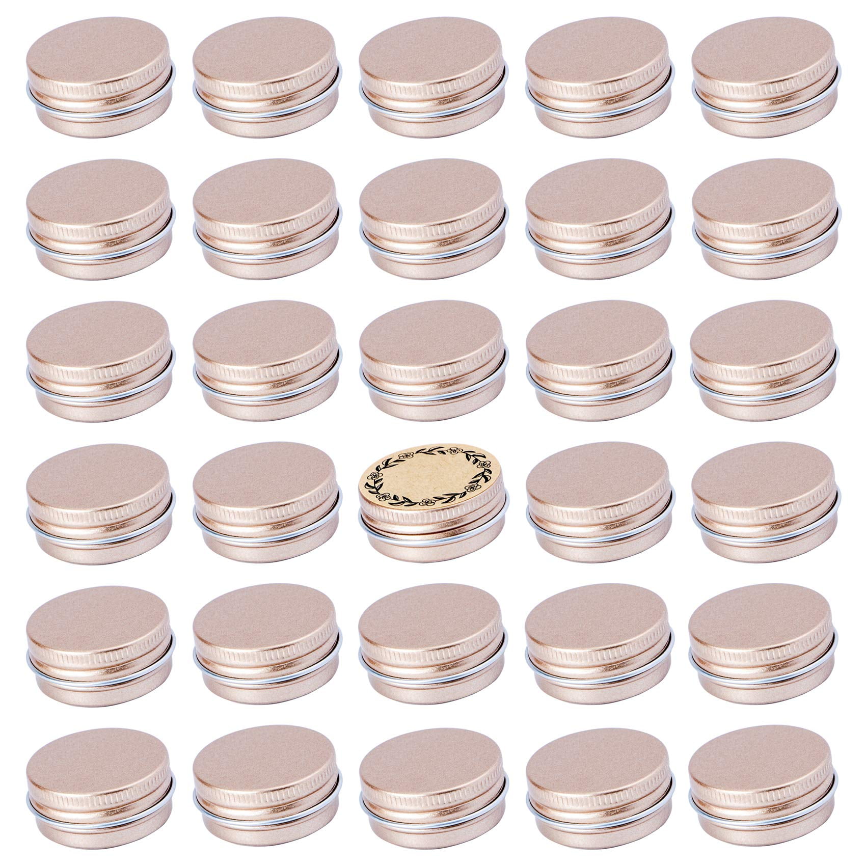 Tarro De Aluminio Art Secret De 15 Ml Con Tapa De Rosca, 0.5 Oz, Paquete De 32