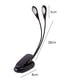 thumbnail image 2 of Lámpara LED para atril, lámpara de doble cabezal ajustable con clip y cable USB para lectores electrónicos y cabeceras de cama (6 LED), 2 of 6