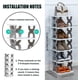 thumbnail image 2 of Zapatero plegable de 6 niveles, zapatero plegable, organizador de zapatos, zapatero, torre de zapatos, zapatero de esquina, zapatero vertical (6 niveles, gris), 2 of 5