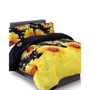 Genérico - Cobertor De Invierno Diseño Girasoles Plush Con Chiporro Plaza Y Media S45