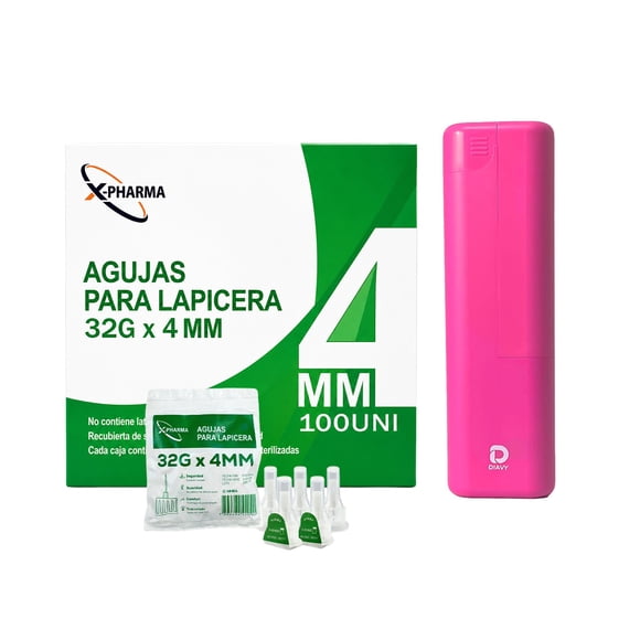 Estuche Diavy + 100 Agujas para Lápiz de Insulina