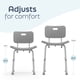 thumbnail image 2 of Silla de baño Medline con asiento de banco, 400 kg de capacidad, color gris, 2 of 5