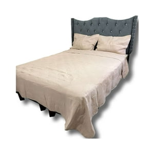 Iiimussa - Cobertor Quilt De Lujo Verano Delgado 2 Plazas Beige