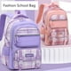 thumbnail image 2 of purple school bags for kids plaid book bag pink waterproof School backpacks for girls large capacity backpack with many pockets, 2 of 3