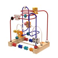 Magideal - Bead Maze Toy Para Niños Pequeños Rompecabezas De Cuentas Madera Juguete Rodante Educativo Para Motricidad Círculo De Colores Adecuado Para Interacció Animales