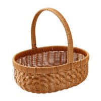 Bothyi - Cesta De Picnic De Ratán De Imitación, Cesta De Frutas De Granja Para Recolectar Frutas, Bodas L
