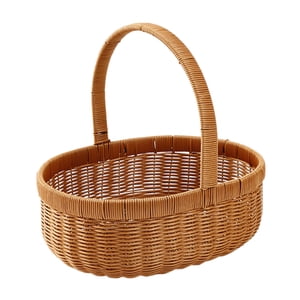 Bothyi - Cesta De Picnic De Ratán De Imitación, Cesta De Frutas De Granja Para Recolectar Frutas, Bodas L