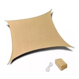 Genérico - Toldo Vela Malla Sombreadora Rectangular Beige 3X4Mts Malla Raschel