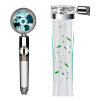 Genérico - Ducha Alta Presión Ventilador Turbo Rotación De 360º Acabado Brillante Plata