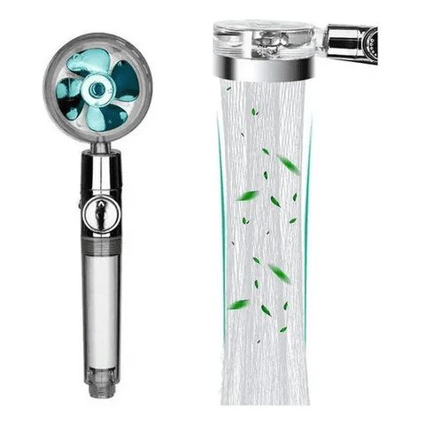 Genérico - Ducha Alta Presión Ventilador Turbo Rotación De 360º Acabado Brillante Plata