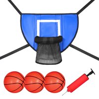 Magideal - Mini Aro De Baloncesto Para Trampolín, Tablero Ligero Con Baloncesto Y Bomba, Accesorios De Trampolín Resistentes Para Niños, Adultos, Niños Y Niñas