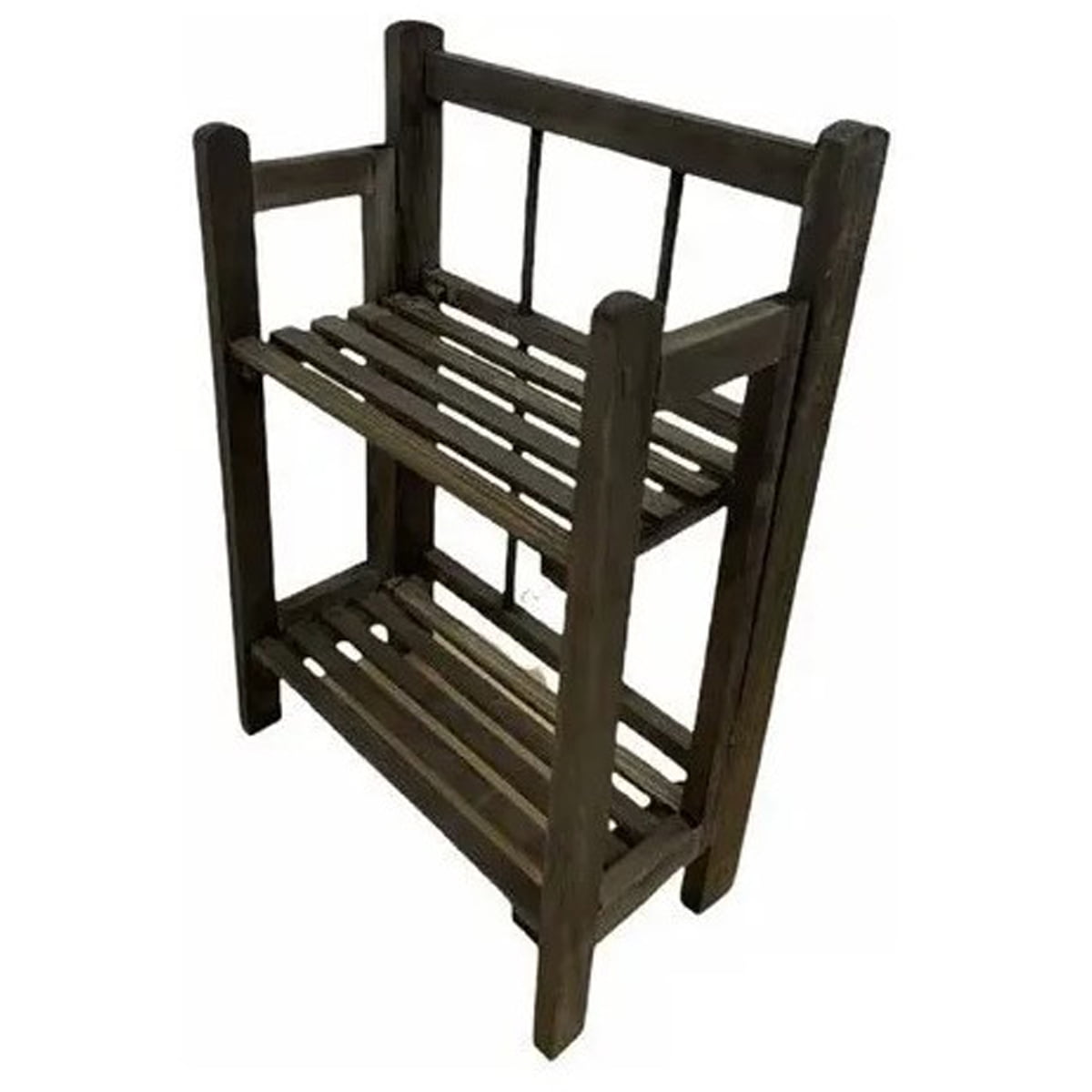 Genérico - Estante Organizador De Madera Librero 2 Niveles Caoba