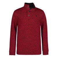 Jersey Izod Con Cierre De Cremallera Para Niños, Rojo Jaspeado, 14-16 Años