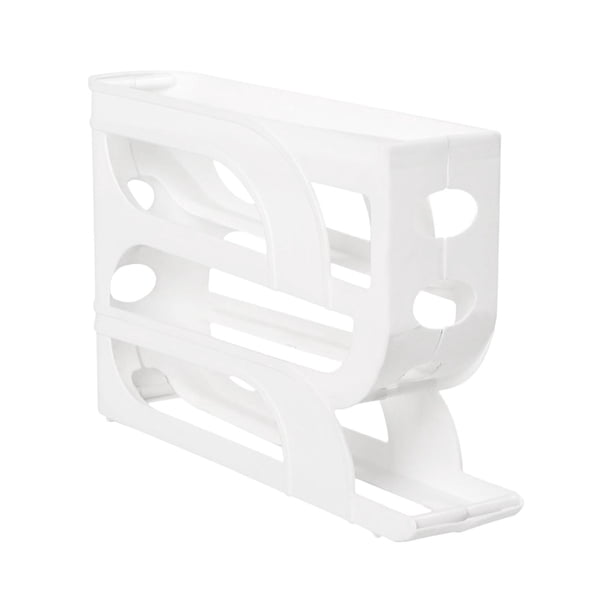 Soporte para Rollos de Huevo, Dispensador de Huevos, Bandeja Enrollable Automática, Bandeja de Almacenamiento para Huevos, Estuche para Guardar Huevos Blanco 4 niveles.