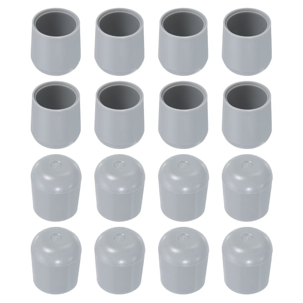 Protector de Suelo para Patas de Silla, 16 piezas 1" - Tapas Redondas de Plástico para Patas de Silla, Cubiertas Antideslizantes para Pies de Muebles (Gris)