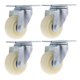 thumbnail image 1 of Paquete De 4 Uds. Ruedas Giratorias De Placa Giratoria De PP Blanco De 3'' 90kg 200lbs Resistentes Al Desgaste, 1 of 5